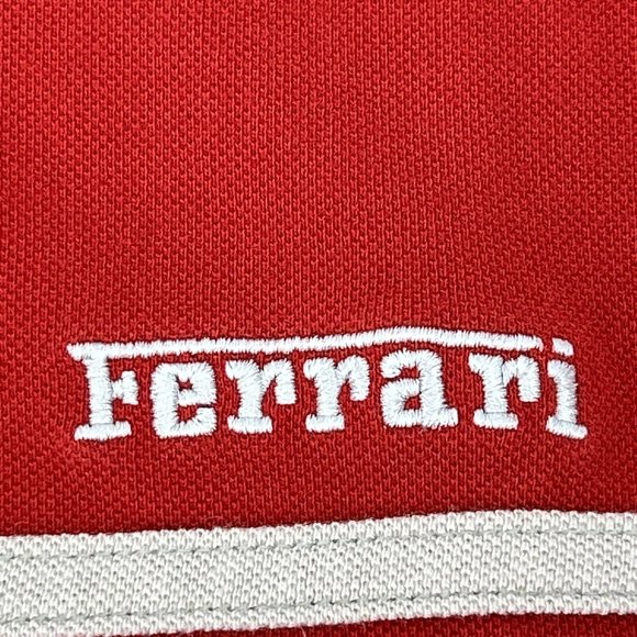Ferrari Shirt Men's Large Red Short Sleeve Polo Embroidered Logo 2002 Vintage - Picture 2 of 10
